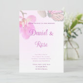 トロピカルフラワーズ&蝶結婚式招待状 招待状 (スタンド正面)