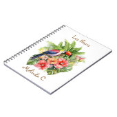 トロピカルフラワーノート付きトゥーカン ノートブック (左側)