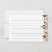 トロピカルフラワーハイビスカスブライダルシャワーレシピカード (裏面)