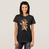 トロピカルフラワーハワイアンコーギーダンス L Tシャツ (正面フル)