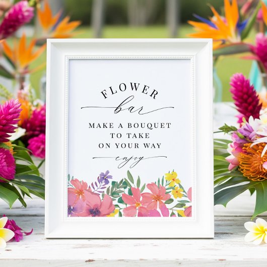 トロピカルフラワーバーシャワーフェイスプリント ポスター