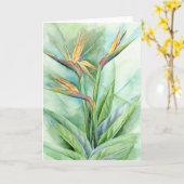 トロピカルフラワーバードオブパラダ絵画イス – 数々の カード (黄色い花)