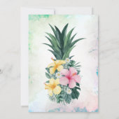 トロピカルフラワーパイナップルパームサマーキンセアニラ 招待状 (裏面)