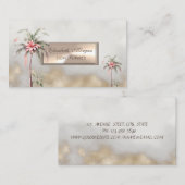 トロピカルフラワーパームツリーズ金ゴールド 名刺 (正面/裏面)