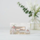 トロピカルフラワーパームツリーズ金ゴールド 名刺 (スタンド正面)