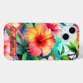 トロピカルフラワービバンングリーンiPhone/iPadケース Case-Mate iPhoneケース (裏面 (横))