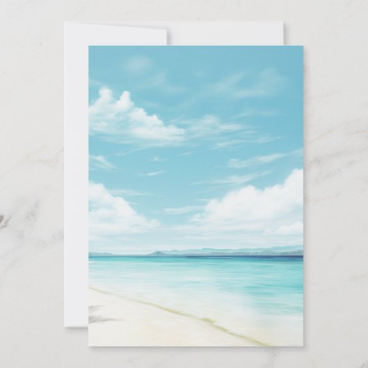 トロピカルフラワービーチ結婚式招待状 招待状 (裏面)