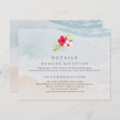 トロピカルフラワービーチ結婚式詳細 エンクロージャーカード (正面/裏面)