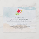 トロピカルフラワービーチ結婚式詳細 エンクロージャーカード (正面)