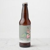 トロピカルフラワービーチ結婚式 ビールラベル (正面)