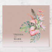 トロピカルフラワービーチ結婚式 ビールラベル (シングルラベル)