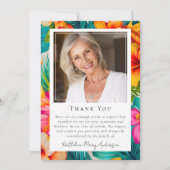 トロピカルフラワーフォトキープサク葬儀記念碑 サンキューカード (正面)