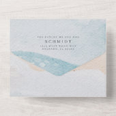 トロピカルフラワーフォトビーチ結婚式 オールインワン招待状 (裏面)