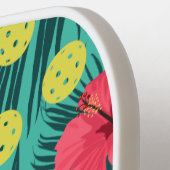 トロピカルフラワープリント名前をカスタムする電話番号 ピックルボールラケット (左詳細)