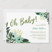 トロピカルフラワーベイビーシャワー招待状 招待状 (正面)