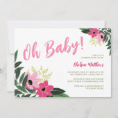 トロピカルフラワーベイビーシャワー招待状 招待状 (正面)