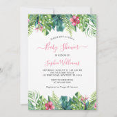 トロピカルフラワーベビーシャワー招待状 招待状 (正面)