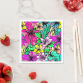 トロピカルフラワーミックスサンダー_コーブ スタンダードカクテルナプキン (インサイチュ)