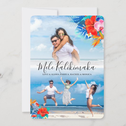 トロピカルフラワーメルカリキマカクリスマス2写真 シーズンカード (正面)