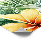 トロピカルフラワーリタイアメントパーティーウェルカムサイン ポスター (角)