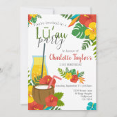 トロピカルフラワールアウ(ハワイ式宴会)パーティー 招待状 (正面)