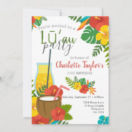 トロピカルフラワールアウ（ハワイ式宴会）パーティー 招待状