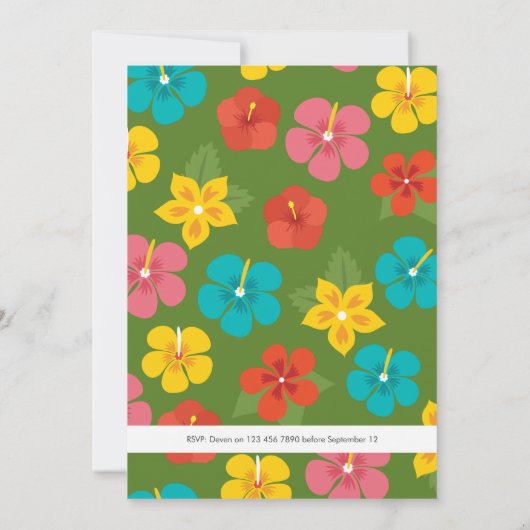 トロピカルフラワールアウ(ハワイ式宴会)パーティー 招待状 (裏面)