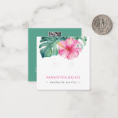 トロピカルフラワーロゴネックレスイヤリングディスプレイ ノートカード (正面/裏面インサイチュ)