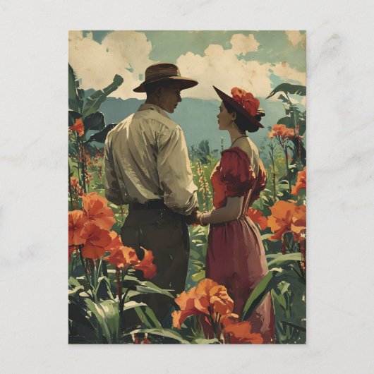 トロピカルフラワーロマンス調和 ポストカード (正面)