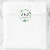 トロピカルフラワー素朴ステッカーの離れラベル ラウンドシール (バッグ)