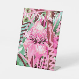 トロピカルフラワー結婚ズビュッフェ 台座サイン