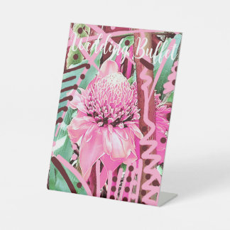 トロピカルフラワー結婚ズビュッフェ 台座サイン