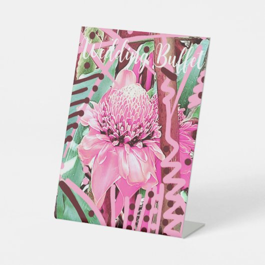 トロピカルフラワー結婚ズビュッフェ 台座サイン (正面)