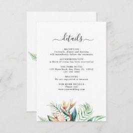 トロピカルフラワー結婚ズ詳細エンクロージャカード エンクロージャーカード