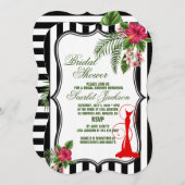 トロピカルフラワー葉ズ&ブライダルシャワー招待状 招待状 (正面/裏面)