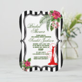 トロピカルフラワー葉ズ&ブライダルシャワー招待状 招待状 (スタンド正面)