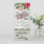 トロピカルフラワー葉&結婚ズのリハーサルディナー 招待状 (スタンド正面)