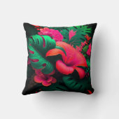 トロピカルフラワー装飾用クッション クッション (裏面)