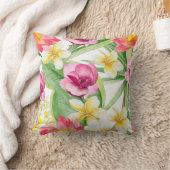 トロピカルフラワー装飾用クッション クッション (ブランケット)