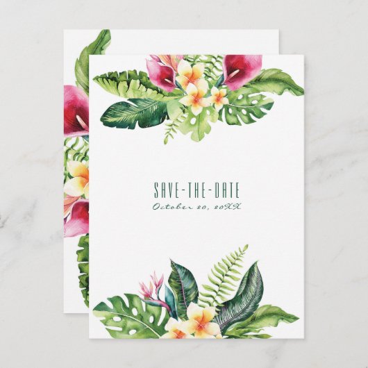 トロピカルフラワー離れズフローラシック保存日 案内ポストカード (正面/裏面)