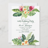 トロピカルフラワー離れズ&フローラ誕生日パーティー 招待状 (正面)