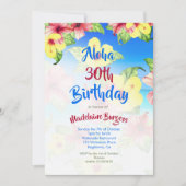 トロピカルフラワー30th誕生日ビーチアロハ 招待状 (正面)