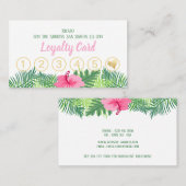 トロピカルフラワー6アポイントメント パーソナライズされた ロイヤリティカード (正面/裏面)