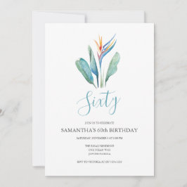 トロピカルフラワー60歳誕生日招待状 招待状
