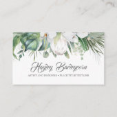 トロピカルフラワー – ホワイトキングプロテアとラン 名刺 (正面)