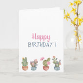 トロピカルフラワー 多肉植物 誕生日 カード (黄色い花)