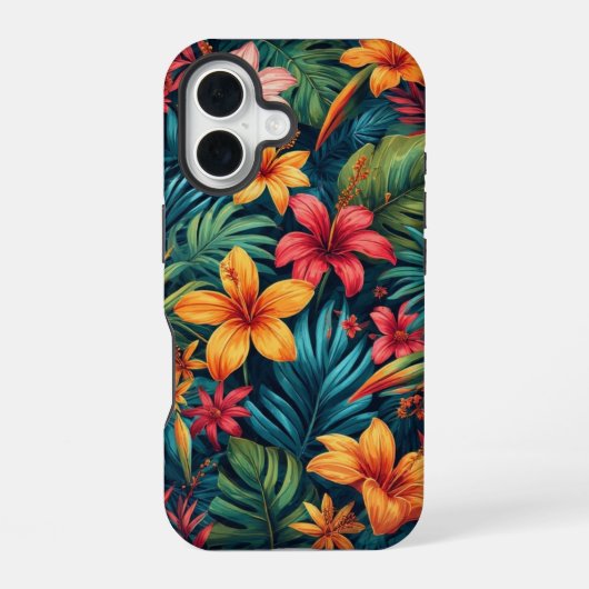 トロピカルフラワー iPhone 16ケース (裏面)