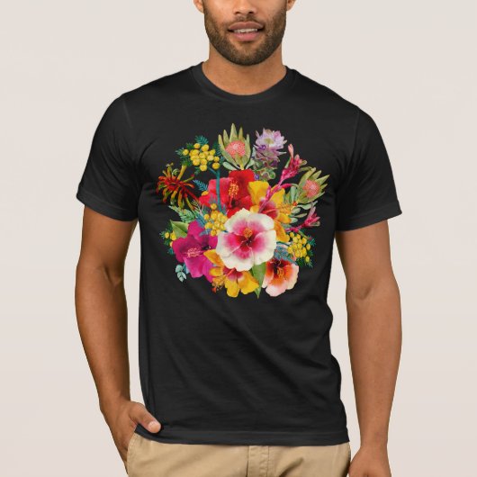 トロピカルフラワー Tシャツ (正面)