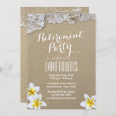 トロピカルフランギパニフローラビーチ退職パーティー 招待状 (正面/裏面)