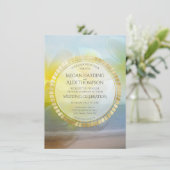 トロピカルフランギパニモダンビーチエレガントな結婚式 招待状 (スタンド正面)